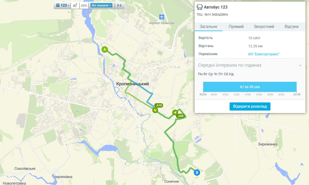 123 автобус кропивницький