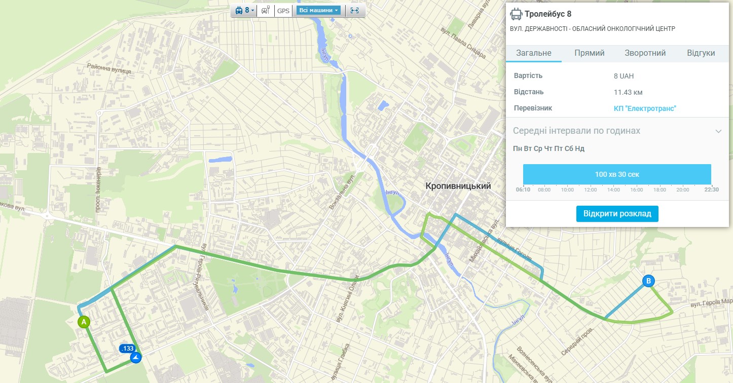 8 тролейбус кропивницький