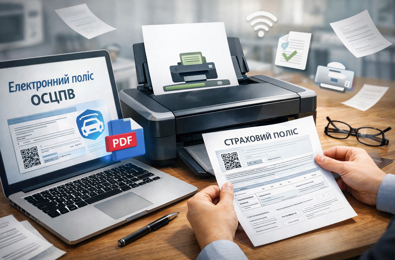 як роздрукувати електронний поліс